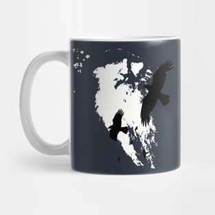 Scandinavian Ancient God Odin With Ravens Mug